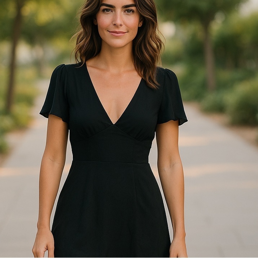 EXPRESS Black Belted Short Sleeve Top Size XS